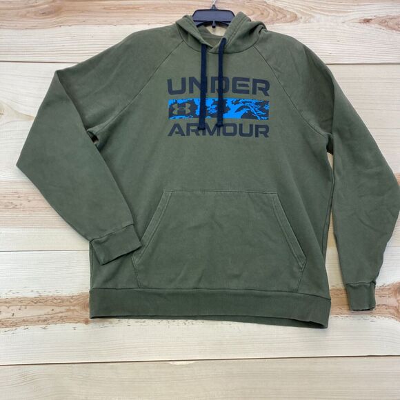 Under Armour Sweatshirt Medium Green Hoodie Pullover Outdoor Tech Camo - Picture 2 of 13